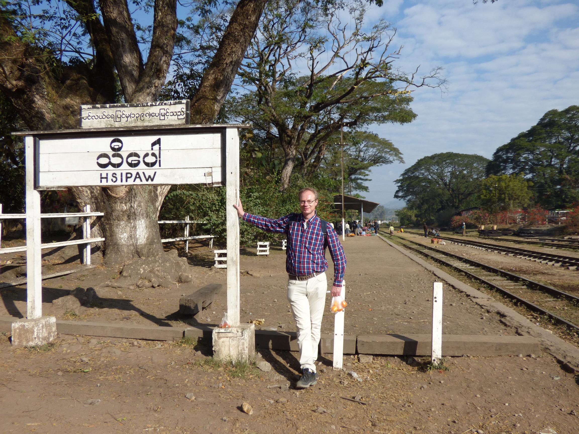 Hsipaw Railway station train arrival